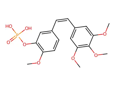 2-Methoxy-5-[2-(3,4,5-trimethoxyphenyl)ethenyl]phenyl dihydrogen phosphate structure