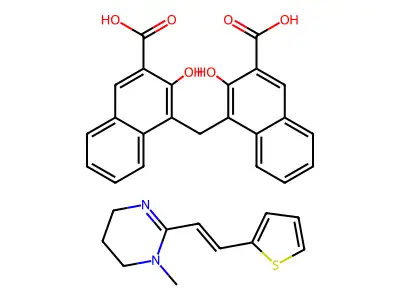 雙羥萘酸噻嘧啶 structure