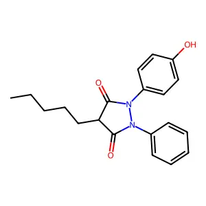 4-Amyl-2-(P-hydroxyphenyl)-1-phenyl-3,5-pyrazolidinedione structure