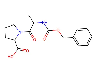 1-[2-(Phenylmethoxycarbonylamino)propanoyl]pyrrolidine-2-carboxylic acid structure