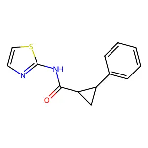 (1R,2R)-2-phenyl-N-(1,3-thiazol-2-yl)cyclopropane-1-carboxamide structure