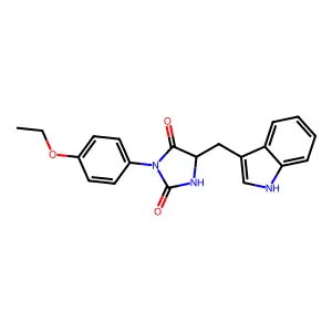 (5S)-3-(4-ethoxyphenyl)-5-(1H-indol-3-ylmethyl)imidazolidine-2,4-dione structure
