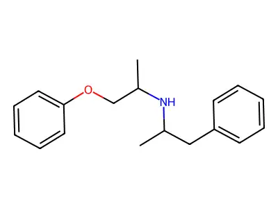 N-[(2S)-1-phenoxypropan-2-yl]-1-phenylpropan-2-amine structure