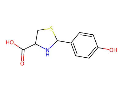 2-(4-Hydroxyphenyl)-1,3-thiazolidine-4-carboxylic acid structure