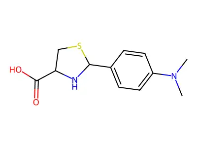 2-[4-(Dimethylamino)phenyl]-1,3-thiazolidine-4-carboxylic acid structure