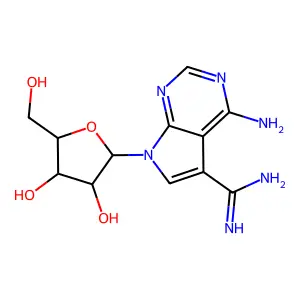 7H-Pyrrolo[2, 4-amino-7-.beta.-D-ribofuranosyl-, dihydrochloride structure