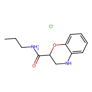 2H-1,4-Benzoxazine-2-carboxamide, 3,4-dihydro-N-propyl-, monohydrochloride structure