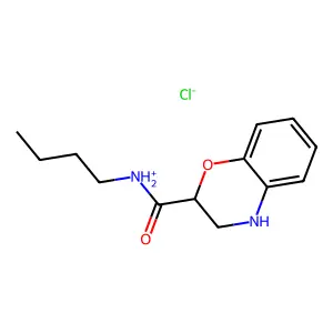 2H-1,4-Benzoxazine-2-carboxamide, 3,4-dihydro-N-butyl-, monohydrochloride structure