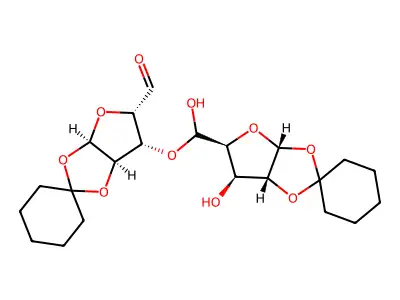 1,2-O-Cyclohexylidene-alpha-D-xylopentodialdo-1,4-furanose dimer structure