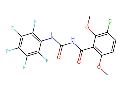 N-(3-chloro-2,6-dimethoxybenzoyl)-N'-(2,3,4,5,6-pentafluorophenyl)urea structure