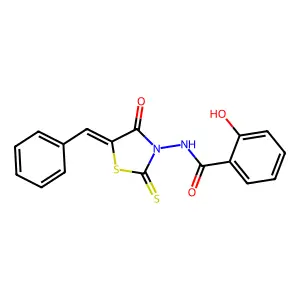 N-(5-Benzylidene-4-oxo-2-thioxo-thiazolidin-3-yl)-2-hydroxy-benzamide structure