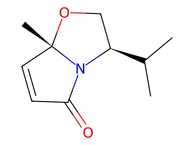 (3R-cis)-(-)-2,3-Dihydro-3-isopropyl-7a-methylpyrrolo[2,1-b]oxazol-5(7aH)-one structure