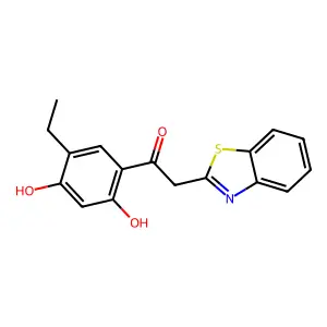 2-(1,3-Benzothiazol-2-yl)-1-(5-ethyl-2,4-dihydroxyphenyl)ethanone structure