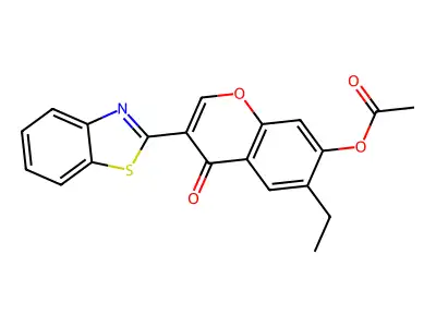 3-(1,3-benzothiazol-2-yl)-6-ethyl-4-oxo-4H-chromen-7-yl acetate structure