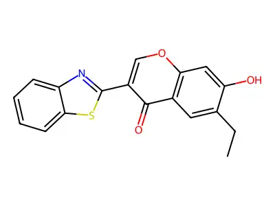3-(1,3-Benzothiazol-2-yl)-6-ethyl-7-hydroxychromen-4-one structure