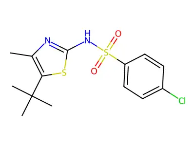 N-(5-tert-butyl-4-methyl-1,3-thiazol-2-yl)-4-chlorobenzenesulfonamide structure