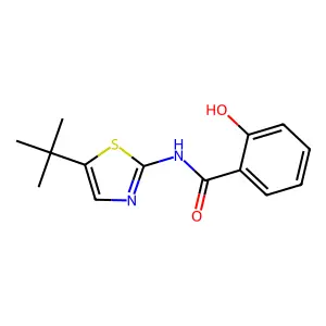 N-(5-tert-butyl-1,3-thiazol-2-yl)-2-hydroxybenzamide structure