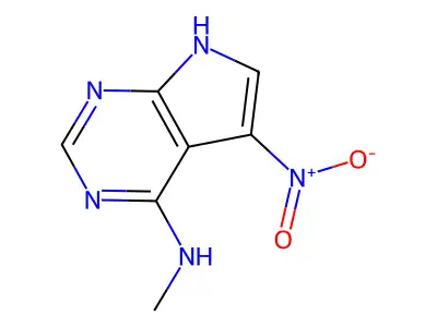 N-methyl-5-nitro-7H-pyrrolo[2,3-d]pyrimidin-4-amine structure