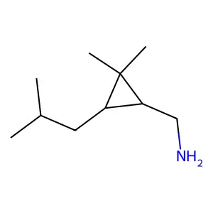 rac-[(1R,3R)-2,2-dimethyl-3-(2-methylpropyl)cyclopropyl]methanamine structure