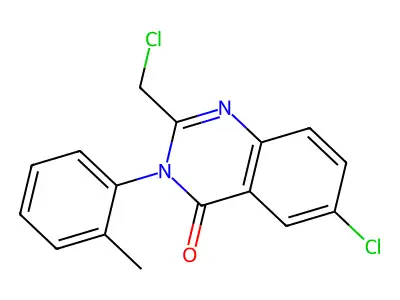 6-chloro-2-(chloromethyl)-3-(2-methylphenyl)-4(3H)-quinazolinone structure