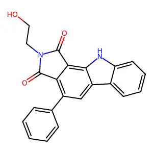 2-(2-hydroxyethyl)-4-phenyl-10H-pyrrolo[3,4-a]carbazole-1,3-dione structure