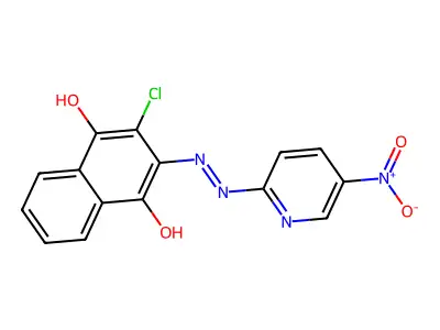 2-Chloro-3-[2-(5-nitropyridin-2-yl)hydrazinyl]naphthalene-1,4-dione structure