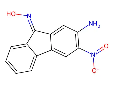 N-(2-amino-3-nitrofluoren-9-ylidene)hydroxylamine structure