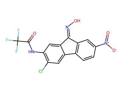 N-[(9E)-3-chloro-9-hydroxyimino-7-nitrofluoren-2-yl]-2,2,2-t structure