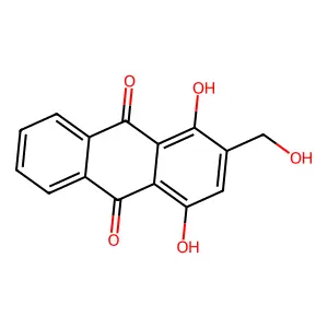 1,4-Dihydroxy-2-(hydroxymethyl)anthracene-9,10-dione structure