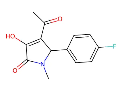 3-acetyl-2-(4-fluorophenyl)-4-hydroxy-1-methyl-2H-pyrrol-5-one structure