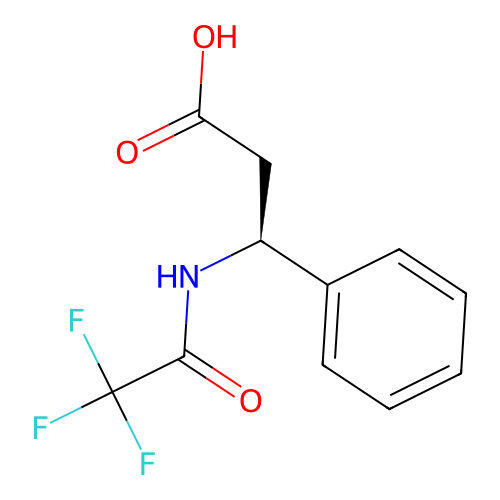 (3S)-3-phenyl-3-(trifluoroacetamido)propanoic acid structure