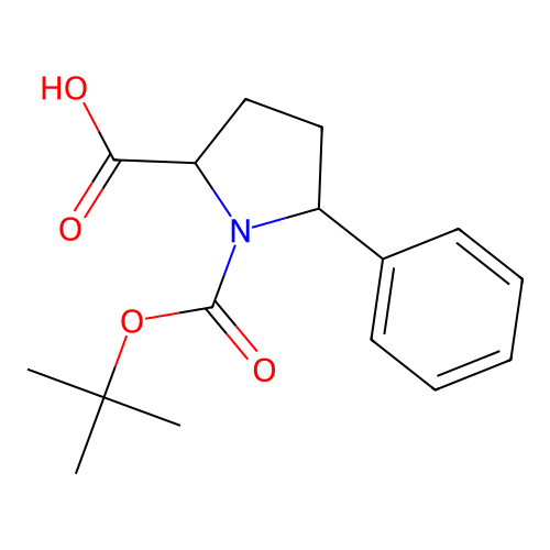 1-((Tert-butoxy)carbonyl)-5-phenylpyrrolidine-2-carboxylic acid structure