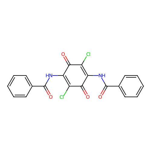 N-(4-benzamido-2,5-dichloro-3,6-dioxocyclohexa-1,4-dien-1-yl)benzamide structure