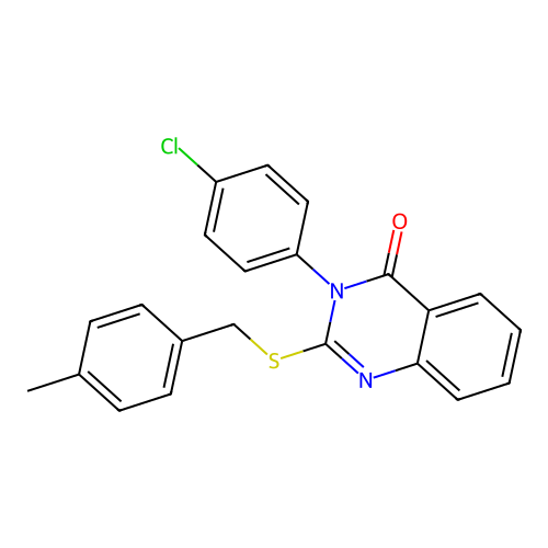 3-(4-chlorophenyl)-2-((4-methylbenzyl)thio)quinazolin-4(3H)-one structure