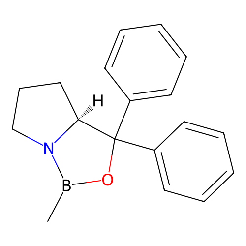 (3aS)-1-methyl-3,3-diphenyl-hexahydropyrrolo(1,2-c)(1,3,2)oxazaborole structure
