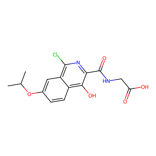 n-[(1-Chloro-4-hydroxy-7-isopropoxy-isoquinolin-3-yl)carbonyl]glycine structure