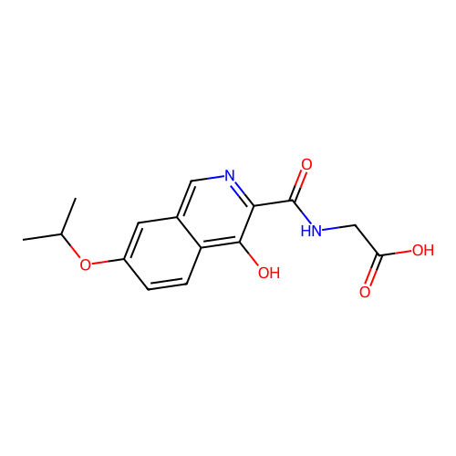 N-[[4-Hydroxy-7-(1-methylethoxy)-3-isoquinolinyl]carbonyl]glycine structure