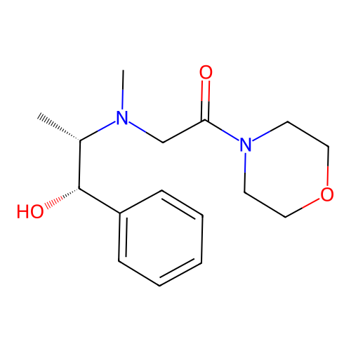 2-(((1S,2S)-1-hydroxy-1-phenylpropan-2-yl)(methyl)amino)-1-morpholinoethanone structure