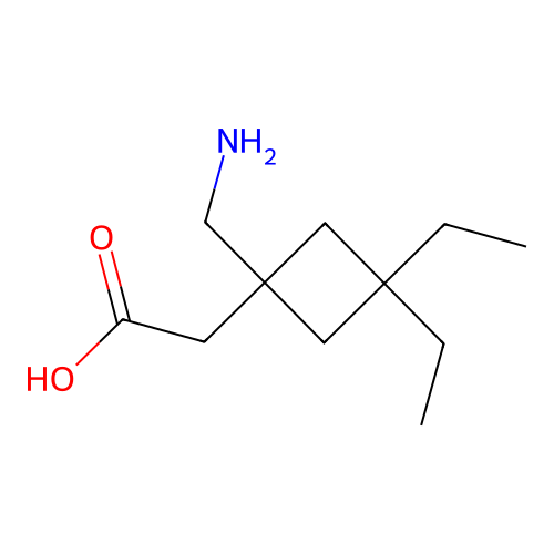 2-[1-(Aminomethyl)-3,3-diethylcyclobutyl]acetic acid structure