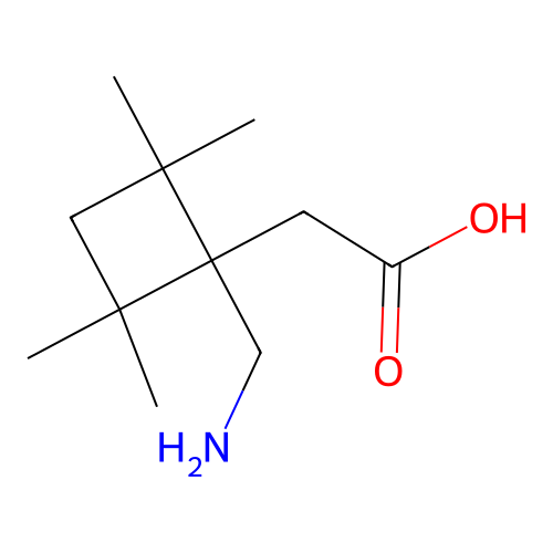 2-[1-(Aminomethyl)-2,2,4,4-tetramethylcyclobutyl]acetic acid structure