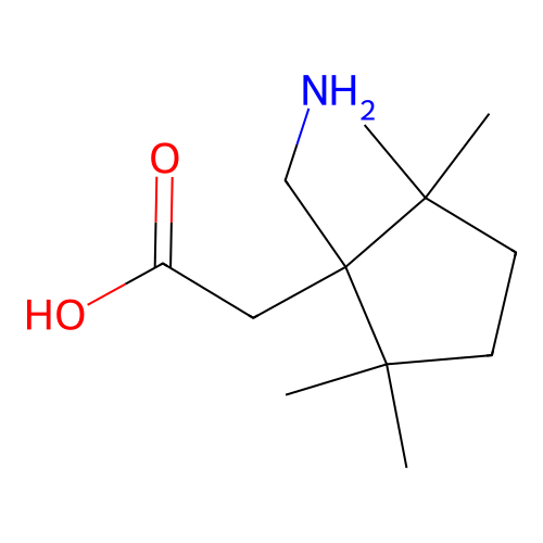 2-[1-(Aminomethyl)-2,2,5,5-tetramethylcyclopentyl]acetic acid structure
