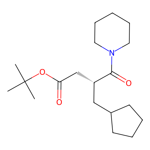 (R)-3-cyclopentylmethyl-4-oxo-4-piperidin-1-yl-butyric acid tert-butyl ester structure