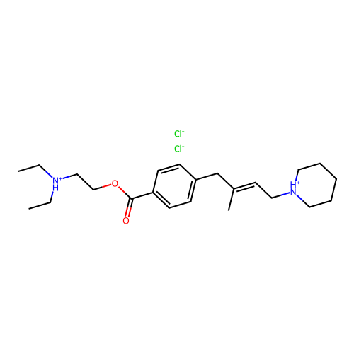 Benzoic acid, p-(2-methyl-4-piperidino-2-butenyl)-, (2-(diethylamino)ethyl) ester, dihydrochloride structure