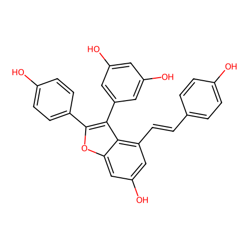 2-(4-Hydroxyphenyl)-3-(3,5-dihydroxyphenyl)-4-(4-hydroxystyryl)benzofuran-6-ol structure