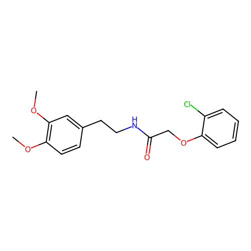 2-(2-chlorophenoxy)-N-[2-(3,4-dimethoxyphenyl)ethyl]acetamide structure