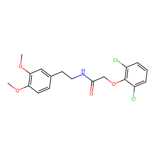 2-(2,6-dichlorophenoxy)-N-[2-(3,4-dimethoxyphenyl)ethyl]acetamide structure