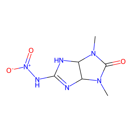 N-(4,6-dimethyl-5-oxo-3a,6a-dihydro-1H-imidazo[4,5-d]imidazol-2-yl)nitramide structure
