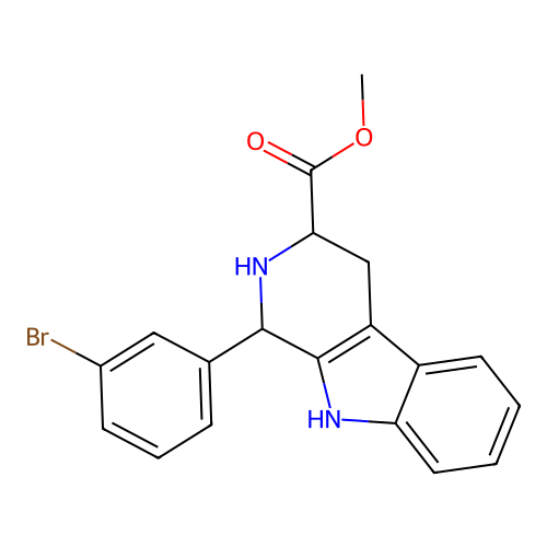 methyl 1-(3-bromophenyl)-2,3,4,9-tetrahydro-1H-pyrido[3,4-b]indole-3-carboxylate structure