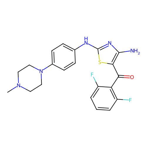(4-Amino-2-((4-(4-methylpiperazin-1-yl)phenyl)amino)thiazol-5-yl)(2,6-difluorophenyl)methanone structure