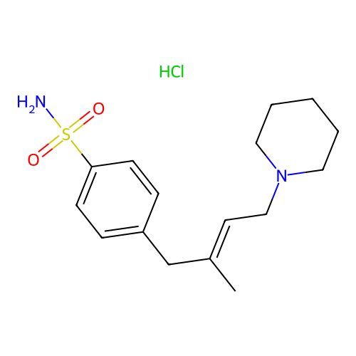Benzenesulfonamide, p-(2-methyl-4-piperidino-2-butenyl)-, hydrochloride structure